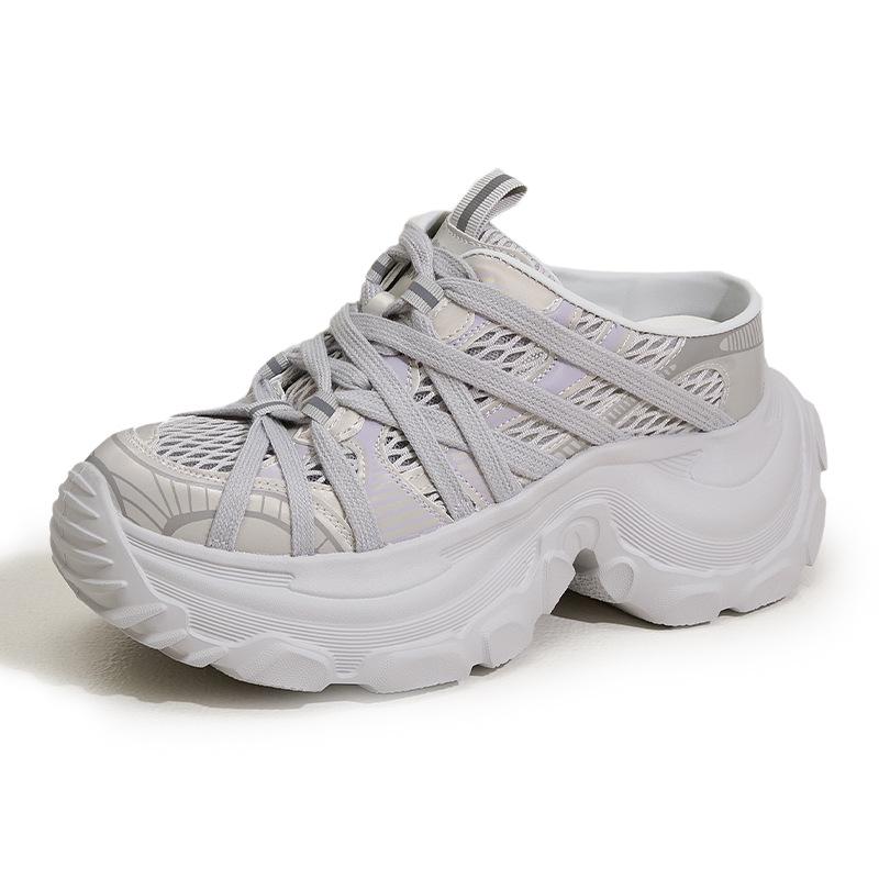 

Fashion 8CM Woman Summer 2025 Vulcanized Shoes for Women Fashion Thick Bottom Sneakers Outdoor Tide Ladies Slip on Slippers Sneaker 39 серебряный