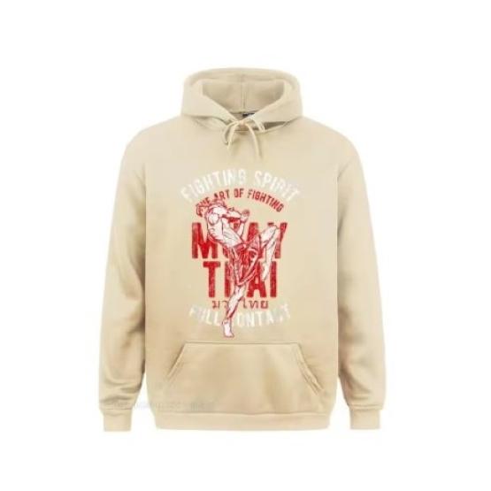 Muay Thai Kick Boxing UFFC MMA Pull Over Jacket Sweatshirt Hoodies Men Women Kid Unisex Long Sleeve Print Sport Gym Fitness Workout