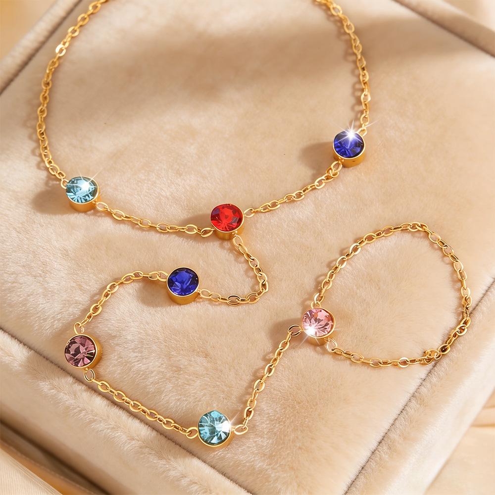 Korean Fashion Titanium Steel Diamond Inlaid Women's Luxury Bracelet