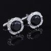 Nouvel Arrivage Vente en Gros Boutons de Manchette Homme Strass Noir Bouton de Manchette Chemise de Luxe