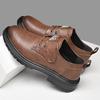 Autumn and winter new British style breathable casual shoes low top thick sole big head leather shoes soft sole