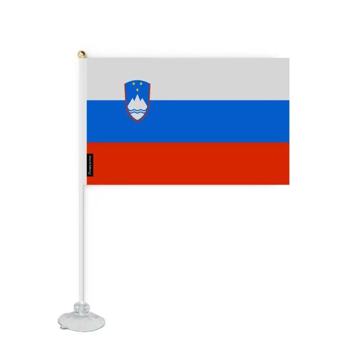 Drapeau - Slovinsko - Mini Drapeau Ventouse - 20 x 30 cm - Polyester - Otisk Recto/Verso