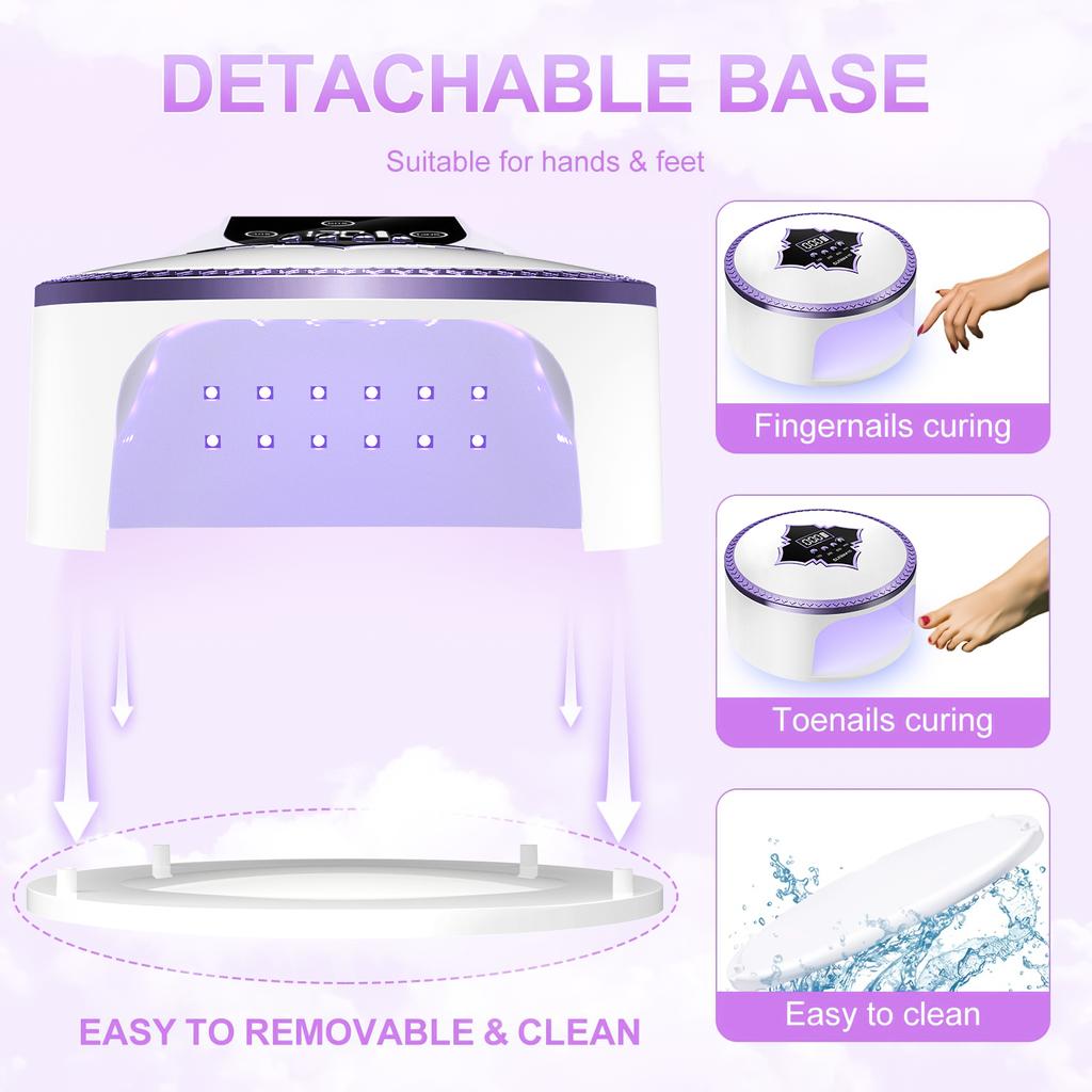 66 Lamp Beads Rechargeable Nail Care Lamp Light Therapy Lamp Quick Drying Nail Care Lamp UV Curing Lamp Wireless Nail Polish Baking Lamp