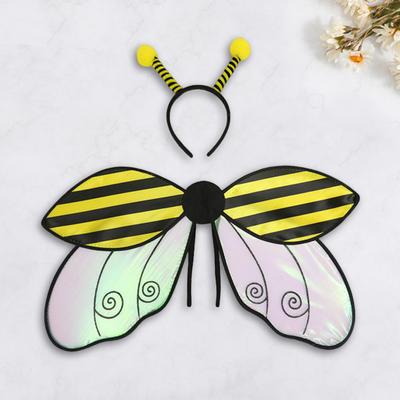 Yousheng Cosplay Flügel und Stirnband Marienkäfer Honigbiene Flügel Kostümzubehör Insektenflügel Feenflügel für Halloween-Partys Bühnenauftritt