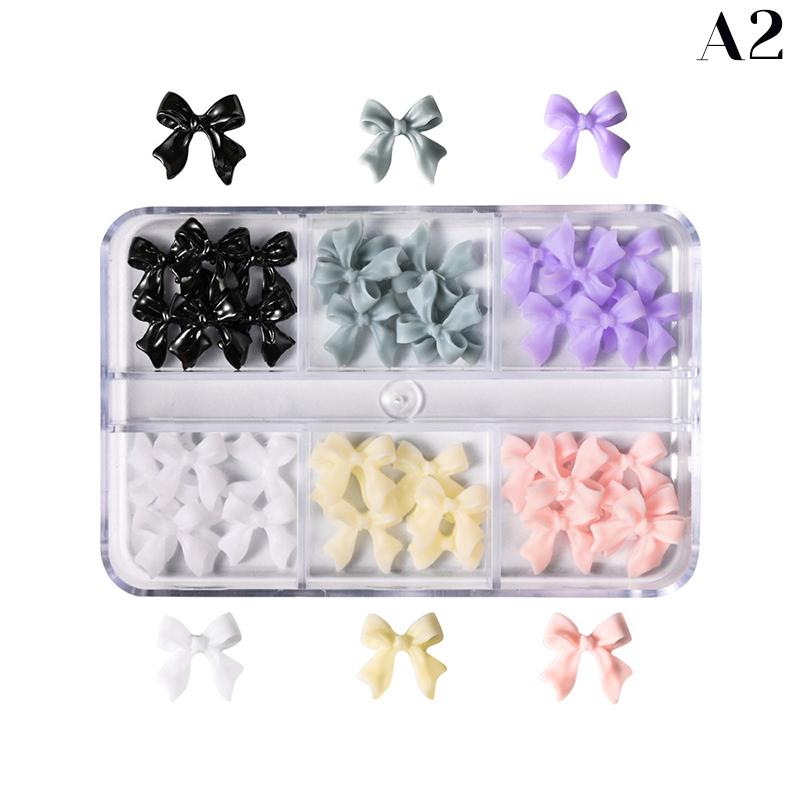 

30 шт./1 коробка Біла стрічка Смоляний бант Чарми для нігтів Декоративні елементи 3D Стрічка Декор для манікюру DIY Дизайн манікюру A2