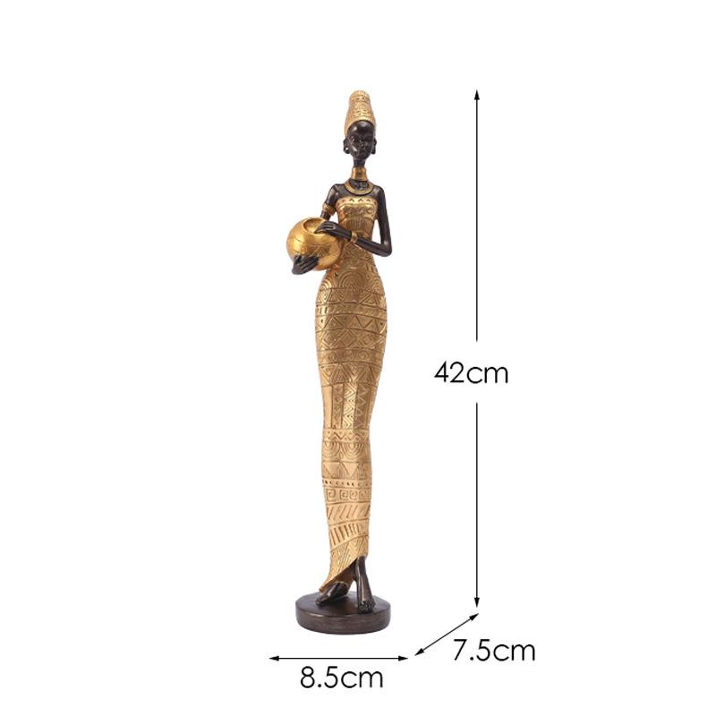African Black Art Resin Figurine: Creative Home Decor for Living Room, Entrance Hall, or Wine Cabinet TV Stand