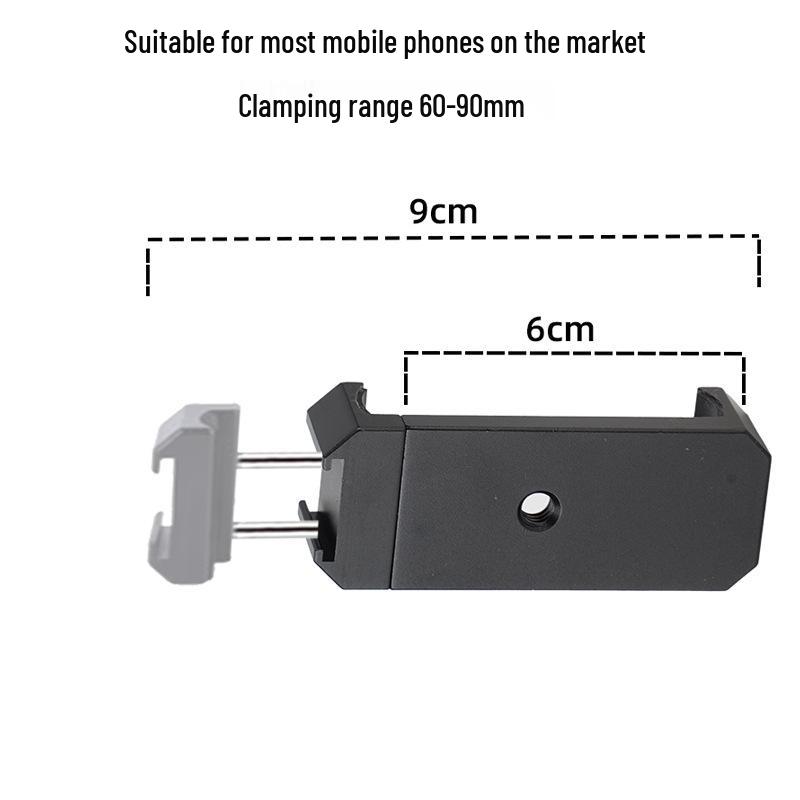 Aluminum Alloy Selfie Stick Tripod: Vertical/Horizontal Shooting, Metal Phone Clip, Cold/Hot Shoe Mount for Vlog & Live Broadcast