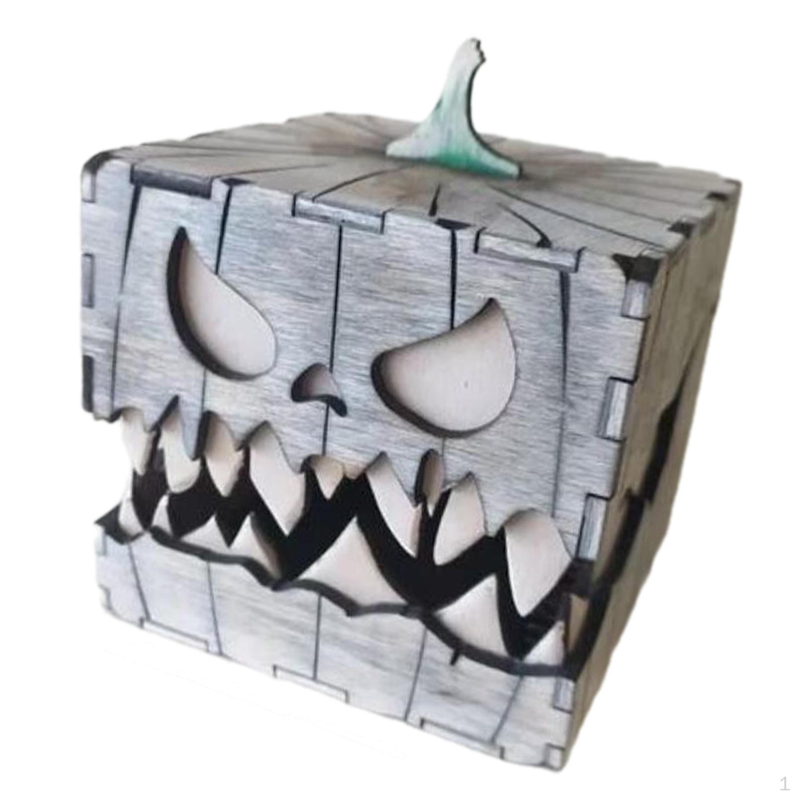 

Деревянная коробка в виде тыквы на Хэллоуин, украшение в виде тыквы, деревянный ящик, деревенский декор для сада, коробка для конфет