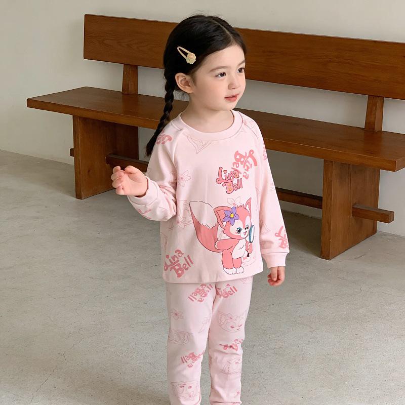 Dámský podzimní/zimní termo fleecový pyžamový set 2025 - Roztomilý a hřejivý základní top a kalhoty