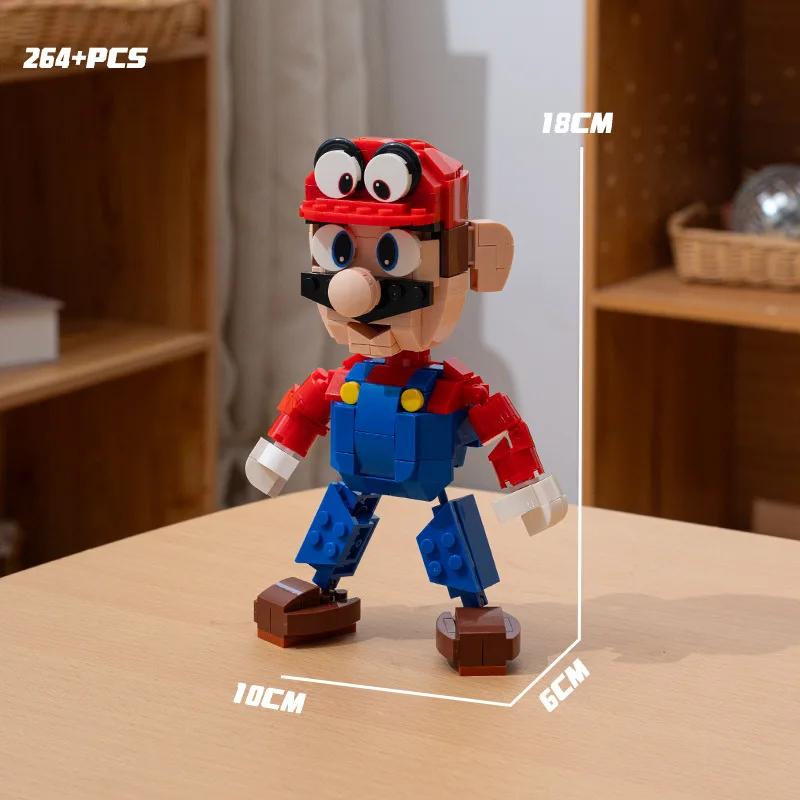 Super Mario Bros Building Blocks Question Mark Yoshi Luigi Star Assembly MOC 3D Model Mario Mini Brick Toy For Christmas Gift