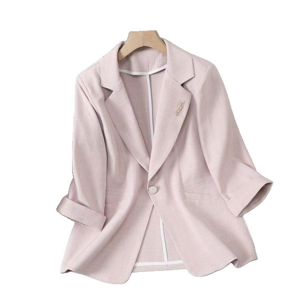 Women's Summer Seven-Sleeve Casual Blazer 2025 - Popular One-Button Jacket