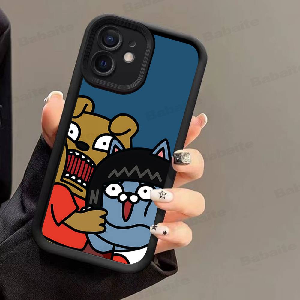 Cartoon K-KAKAO CUTE F-FRIENDS Phone Case For IPhone 17 16 15 14 13 12 11 Pro Max Plus Mini Luck Cover