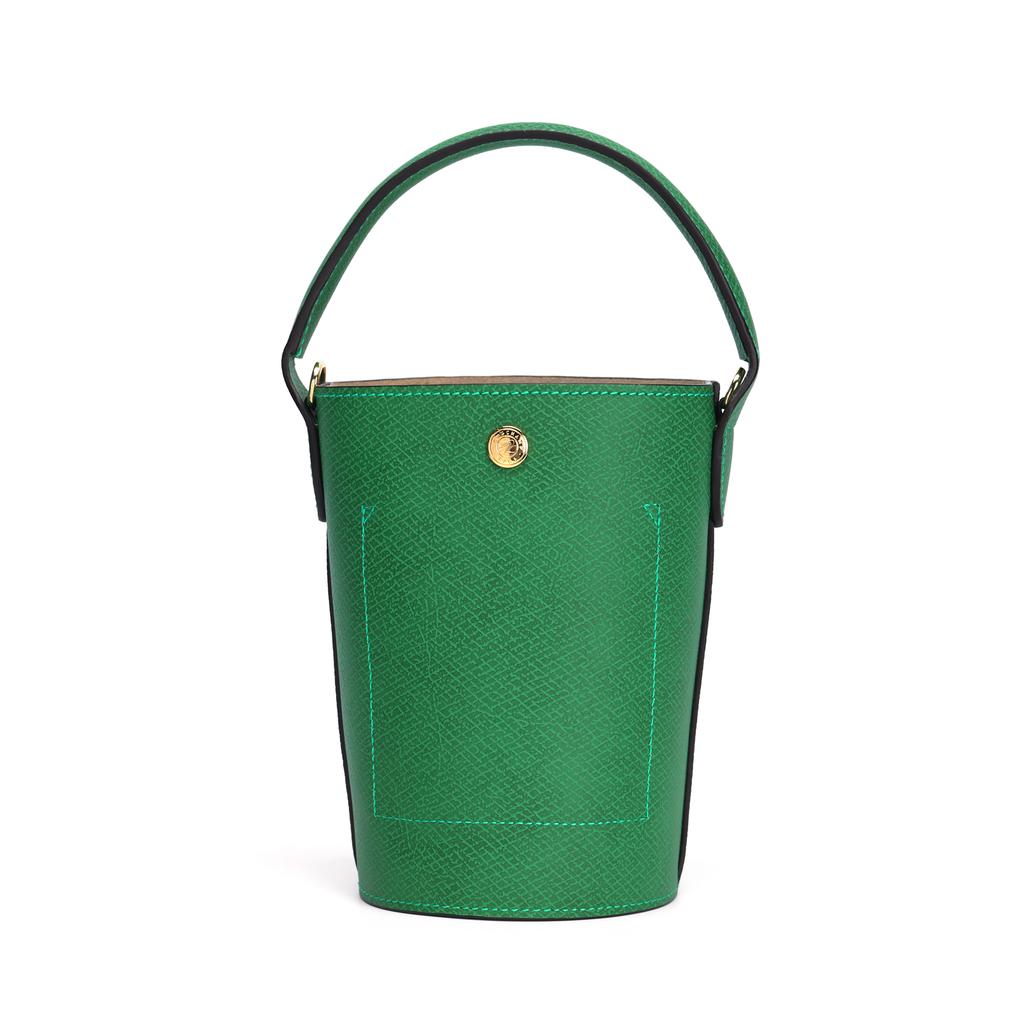 Longchamp Épure 12 Short Handle Snap Closure Leather Bucket Bag Mini Women Bags Green 10213HYZ129