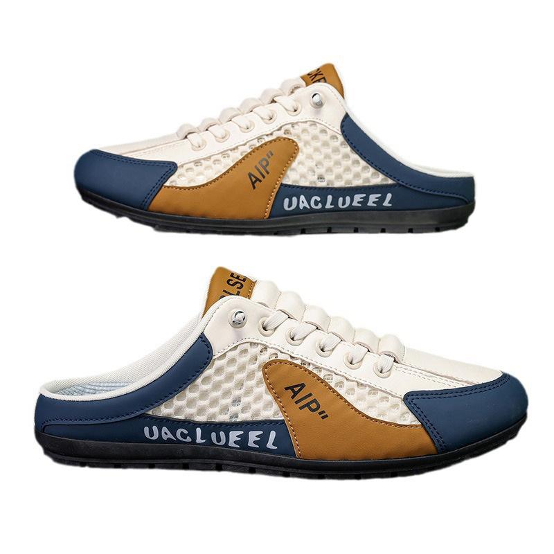 Breathable half-tray men's shoes ultra-light and thin mesh shoes sports shoes trendy versatile casual running shoes