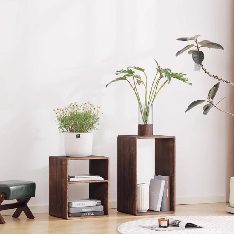 Solid Wood Storage Cabinet with Wide Shelves,Modular Cube Organizer Shelf, Large Capacity Floor Bookcase for Living Room Bedroom