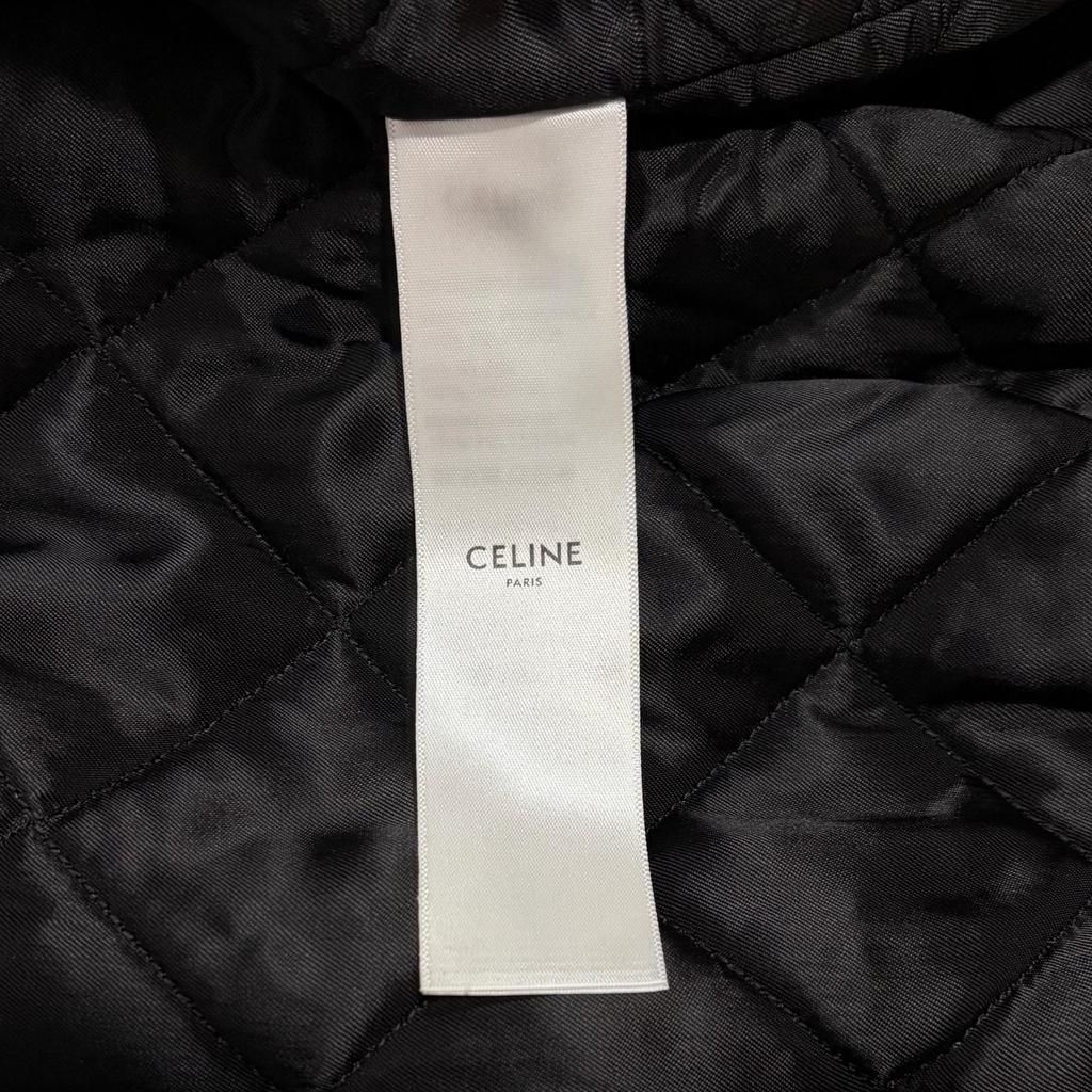 CELINE Loose Nylon Teddy Jacket Black Men's Size M (46) Model 2W22C227R