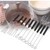 Set of 10 Stainless Steel Split Chocolate Forks Hot Pot DIY Decorative Tools Pralines and Trüffel