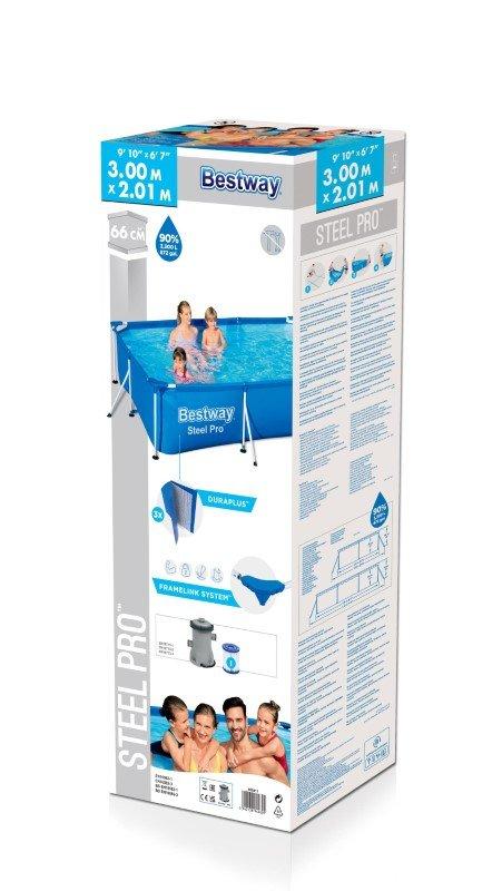 Basen Stelażowy 300X201X66 Cm Zestaw 7-w-1 Bestway 56411