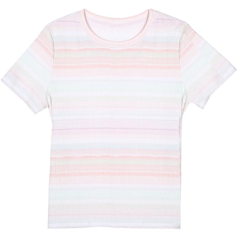 Betu Women s Tie-Dye Rainbow Stripe T-Shirt XS