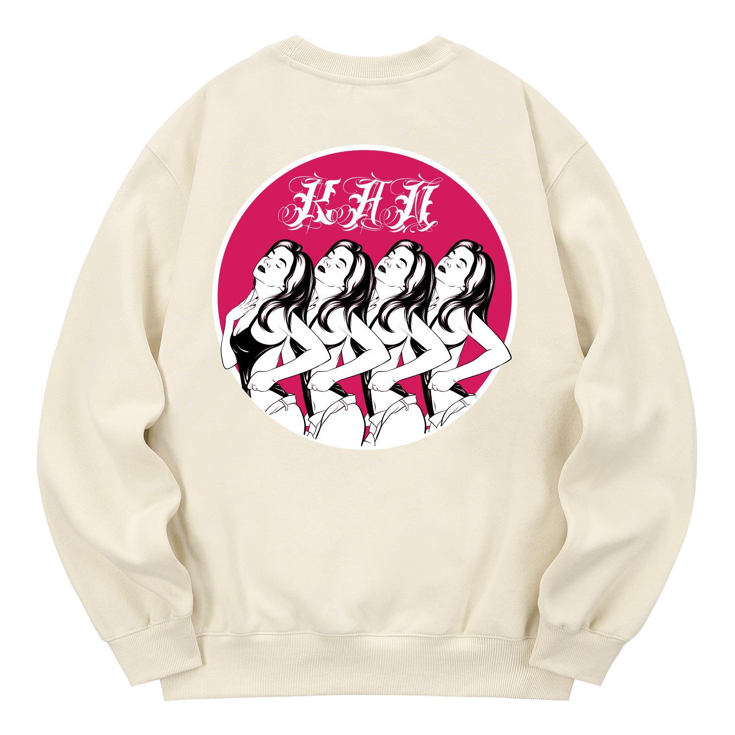 Khan 6312 Kmc0052 Old Girls Fleece-Lined Sweatshirt - Cream L