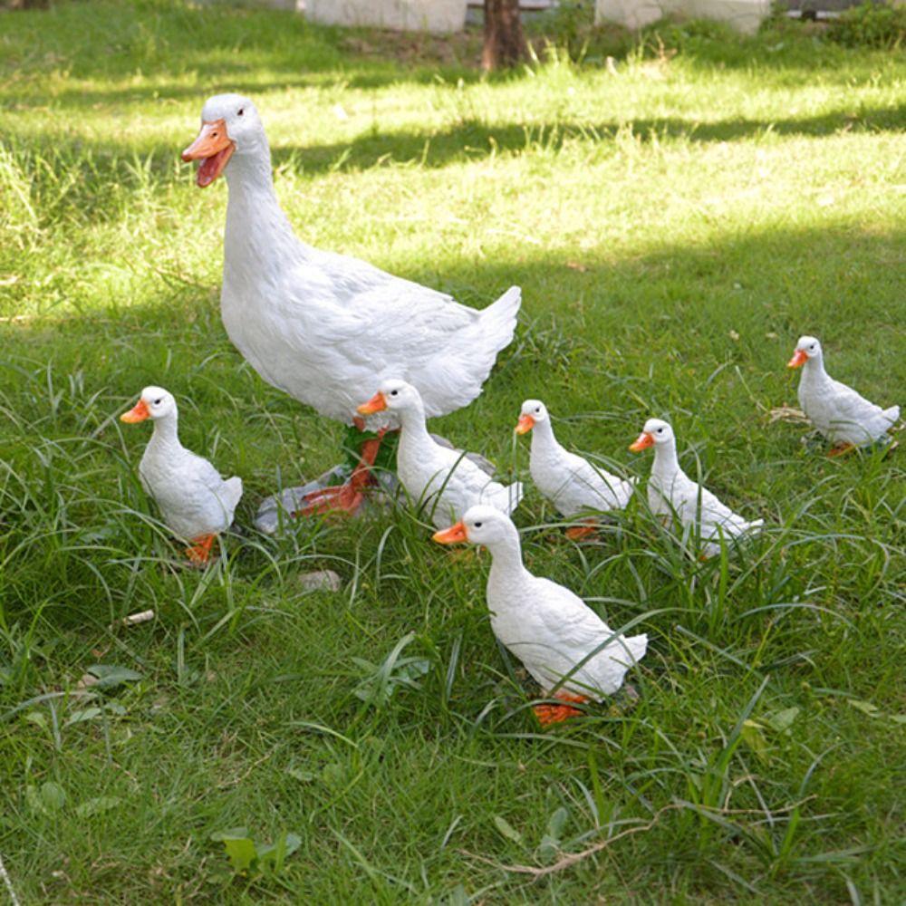 Statue Simulation Duck For Outdoor LIfelike Duck Model Resin Crafts Garden Decor Park Landscape