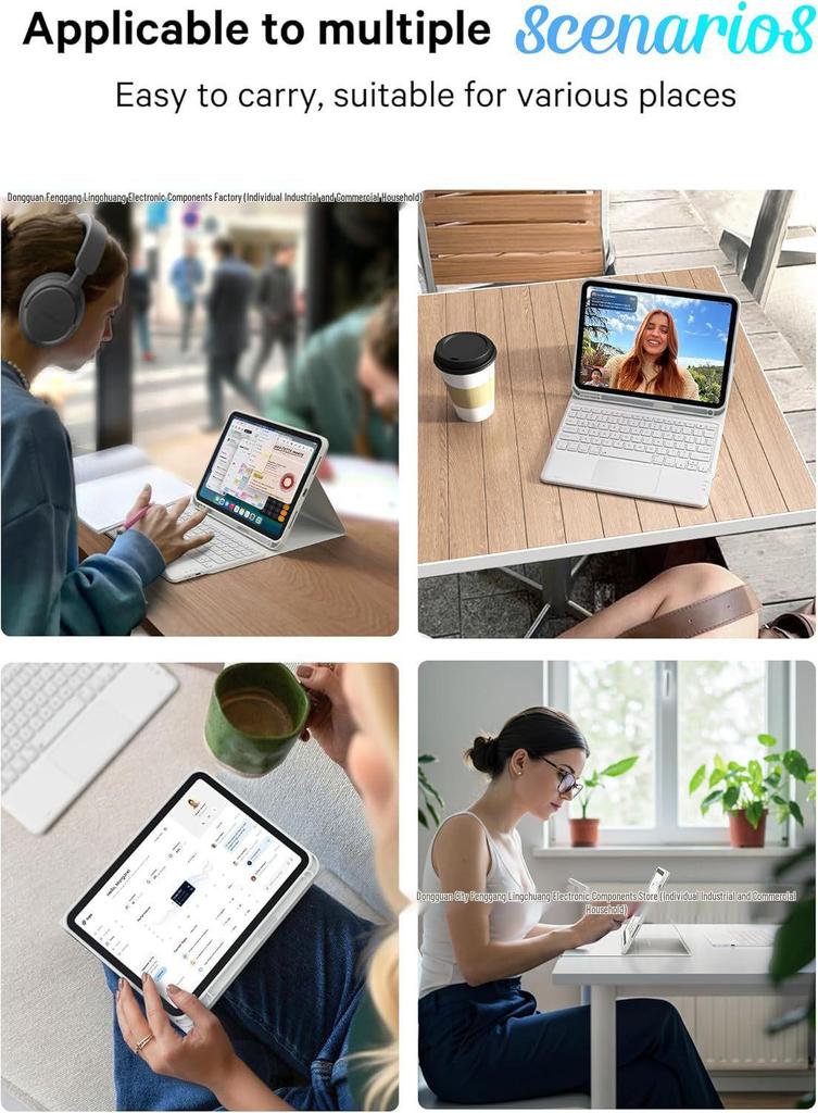 Universal iPad 11 Protective Case with Backlit Bluetooth Keyboard for iPad Pro 11/Air 7.