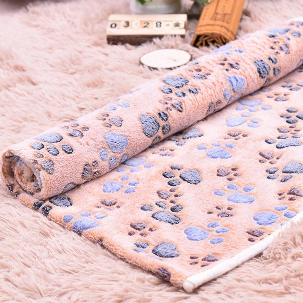 Winter Cat Bed Flannel Fleece Pet Mat Sleeping Pad Soft Warm Dog Blanket