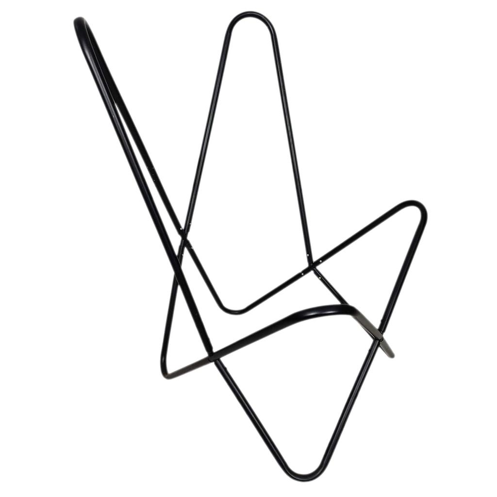 Folding Iron Butterfly Chair Stand – Indian Handmade Black Powder Coated Finish Iron Butterfly Chair Frame - Iron Openable Frame