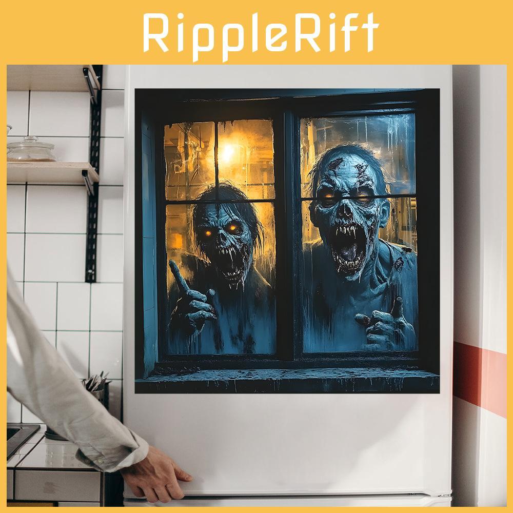 Halloween Zombie Horror Fake Window Pattern Wall Pasting Sticker Decorative
