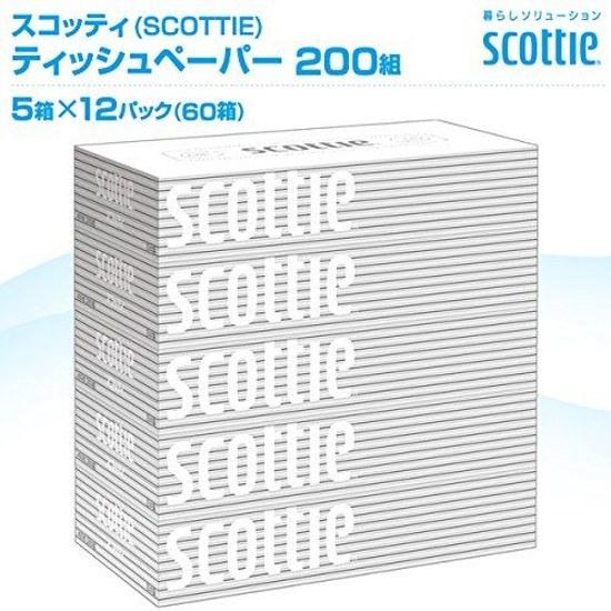 Nippon Seishi Kureshia Scottie Tissue Paper 200 sheets 5 boxes 12 packs (60 boxes)