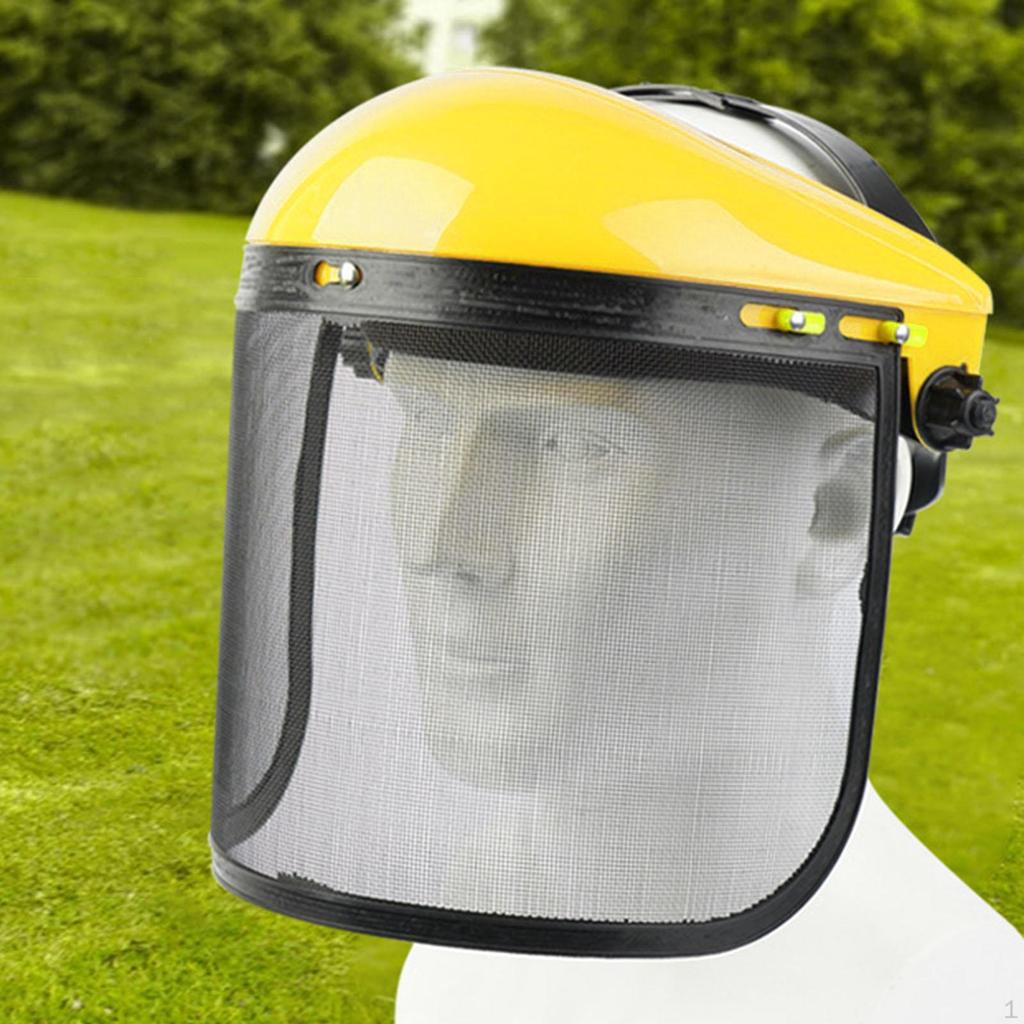Helmet - Safety Protective Helmet, with Visor, Heavy Duty Metal Mesh for , Mower,