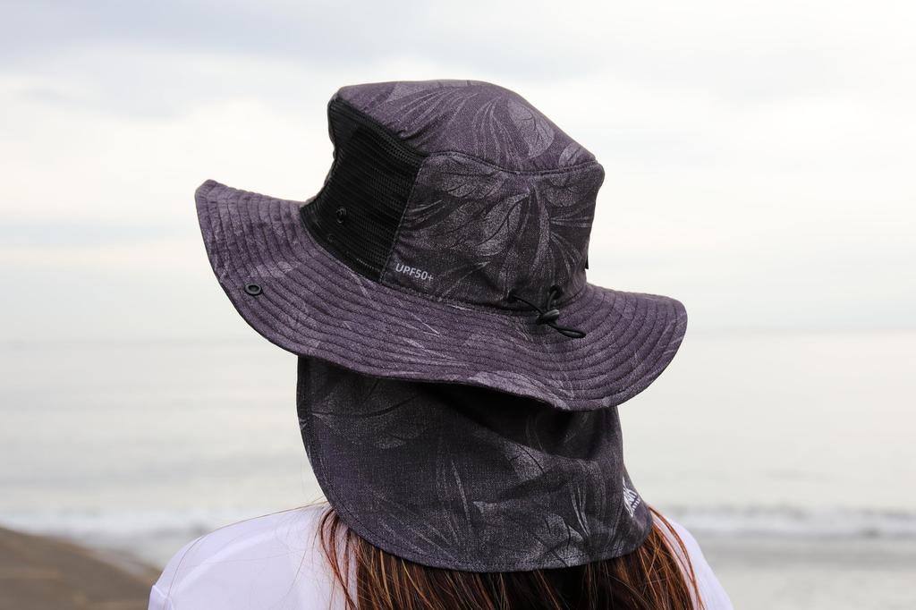 [Tabarua] Solhatt Surfhatt UPF50+ Unisex Bred brem UV-beskyttelse Solskjerm TM1006 (LEAF VINTAGE, 61cm)