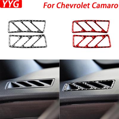 For Chevrolet Camaro 2010-2015 Carbon Fiber Dashboard Defogging Air Outlet Panel Trim Cover Car Interior Accessories Sticker
