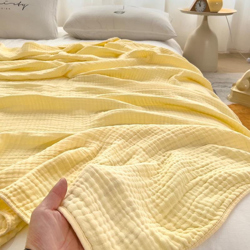 Adult Large Gauze Blanket, Suitable for Use on Sofas or Beds for Napping. The Fabric Is Light Beige Friendly, Soft, Gentle, and Non Irritating