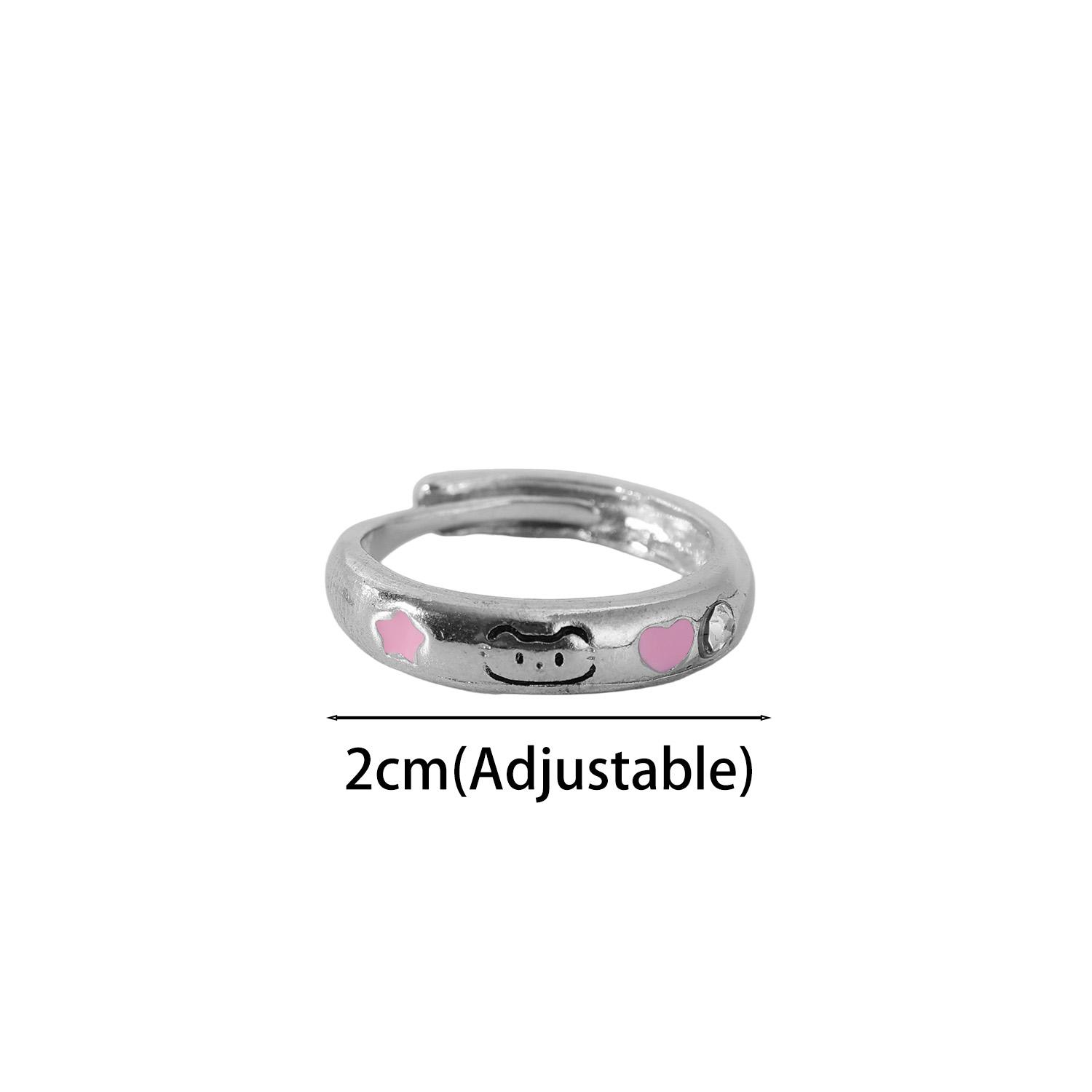 

2pcs Cute Cat Dog Cartoon Couple Rings Zircon Heart Lovers Rings Forever Endless Love Wedding Ring for Women Men Charm Jewelry