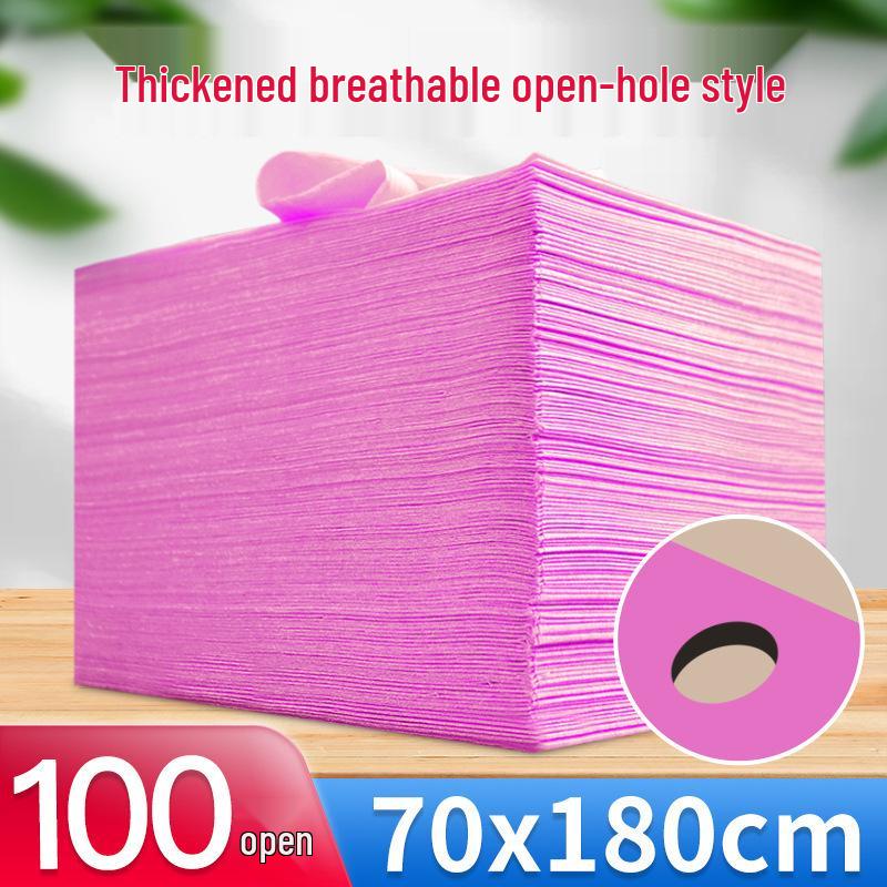 Waterproof Oilproof Disposable Bed Sheets with Hole - Non-Woven, Breathable, 100-Pack