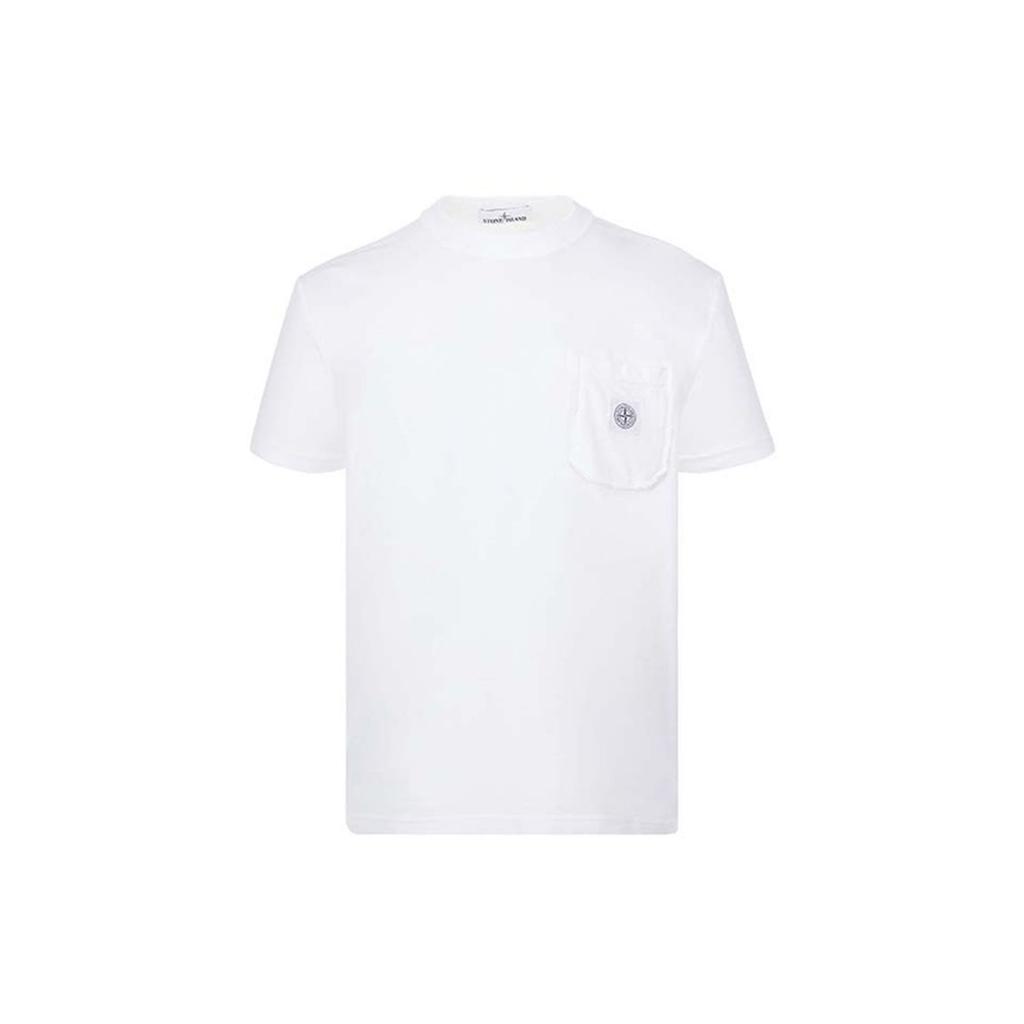 Stone Island Compass Pattern Pocket Short Sleeve T-Shirt Men Tops White MO741521957-V0001