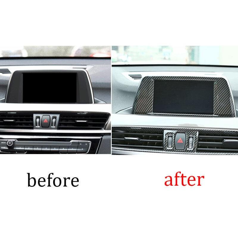 Navigation Panel Trim ABS Carbon Fiber 2016-2019 Central Console For BMW X1 F48