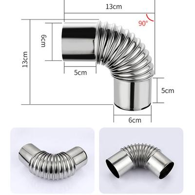 1x Winkelrohr 50/60/70mm 90 Grad Liner Multi Flue