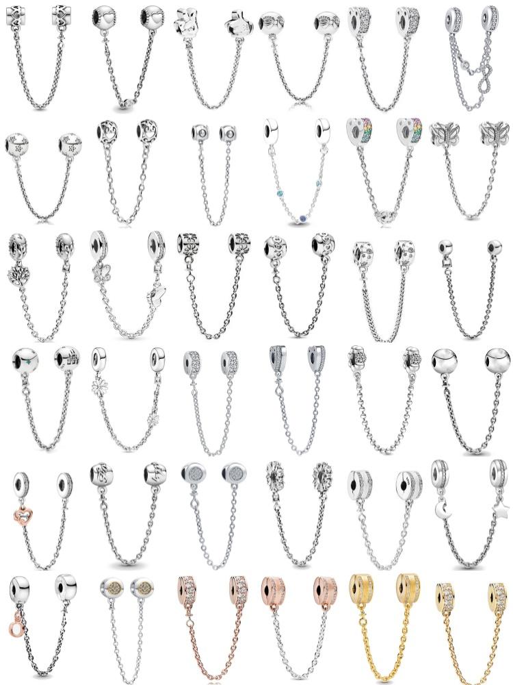 Copper Butterfly Moon Star Daisy Safety Chain Appropriate For European Genuine Bracelets DoItYourself Elegant Jewellery