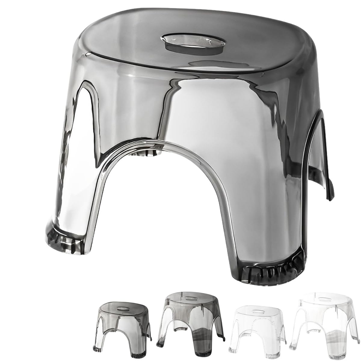 

Transparent Bath Chair, Shower Chair, Bath Stool, Lightweight, Compact, Safe, Non-slip Feet, Breathable, Quick-drying, Easy Assembly (No Tools Require