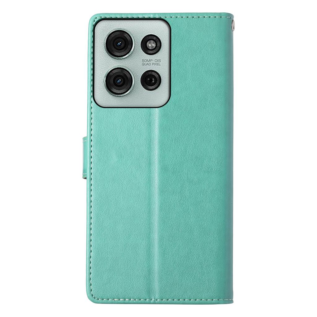For Motorola Moto G75 5G Wallet Case Butterfly Floral Imprint PU Leather Phone Cover with Wrist Strap