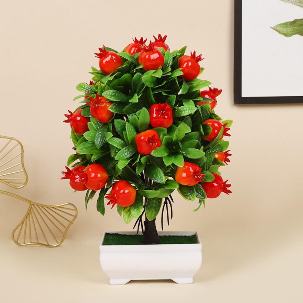 8 Stiler Frukt Bonsai Blomster Potte Simulert Grønne Planter Bryllup Hjem Hotell Kontor Borddekor