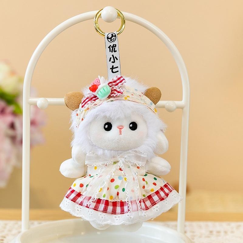 Cute Lamb Plush Pendant Fluffy Soft Stuffed Sheep Charm 1Pcs for Handbag Purse Decoration Girls Daily Gift