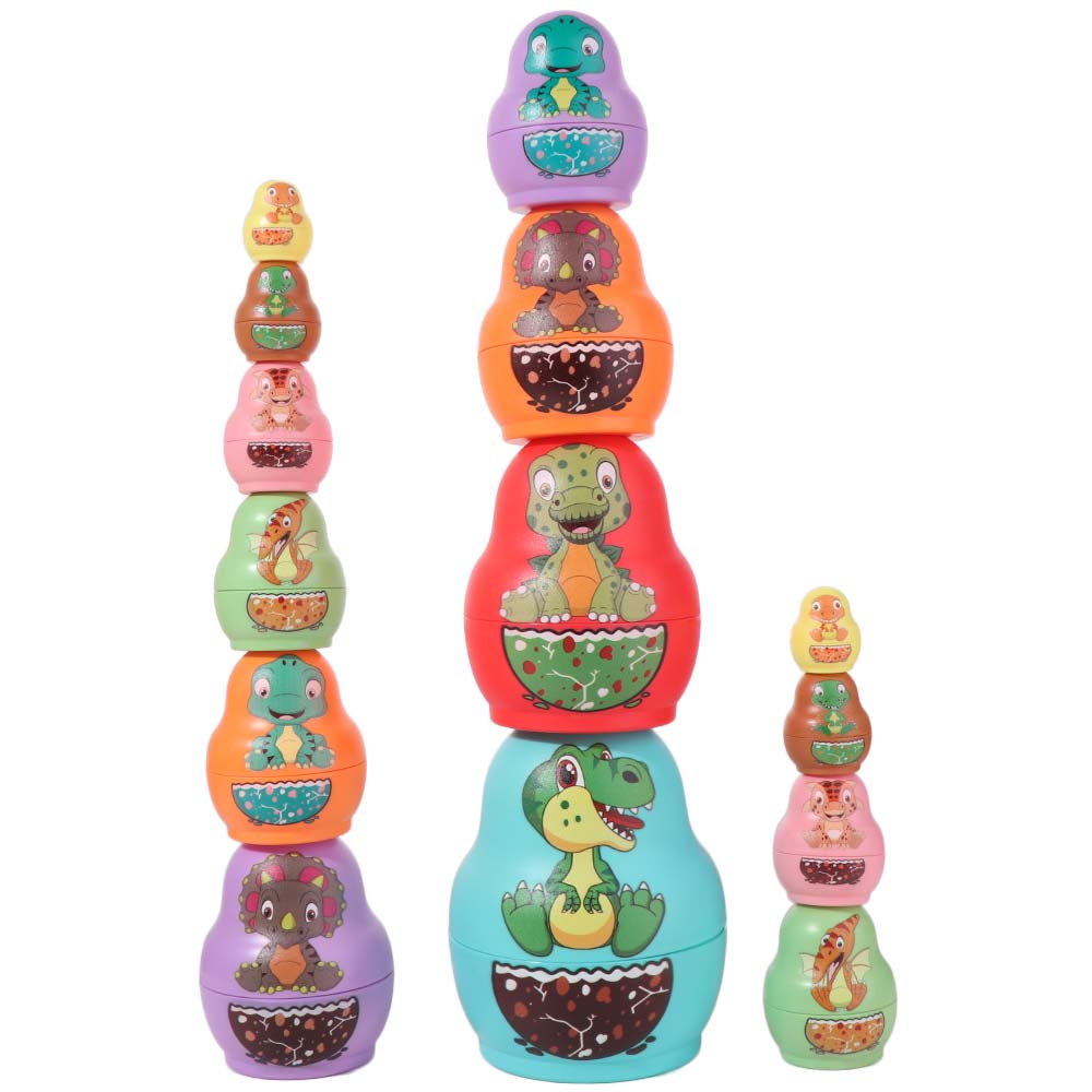 Animals Pattern Stacking Nesting Dolls 6 Layer Stacking Cups Gams Gift for Boy