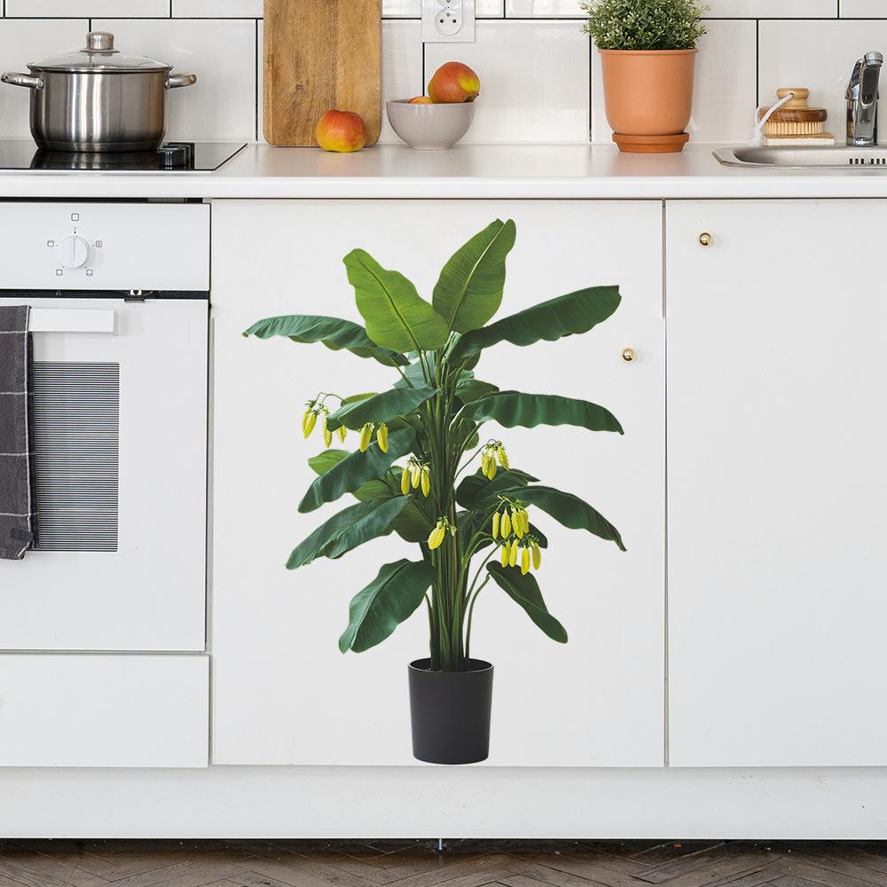 Green Plant Sticker Potted Plant Wall Sticker Home Shopping Mall Window Decoration Sticker Pvc Self-Adhesive Waterproof Customizable Pattern