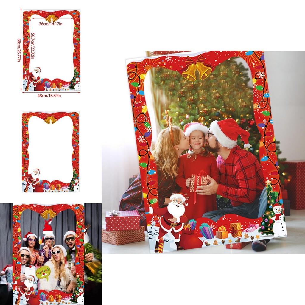 Weihnachtsparty Fotoautomaten-Requisiten mit Papierrahmen für Erwachsene und Kinder Festliche Dekoration