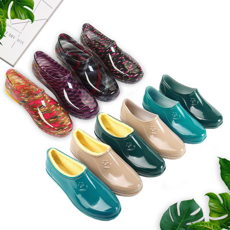 "Wasserdichte, rutschfeste Damen-Gummistiefel mit niedrigem Schaft für Frühling und Herbst"(Bestellen Sie eine Nummer größer)