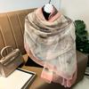 180*135cm Summer Silk Scarf Women Outdoor Shawl Bandanna Foulard Female beach Fashion Luxury Oversized Shawl Head Hijab Wrap