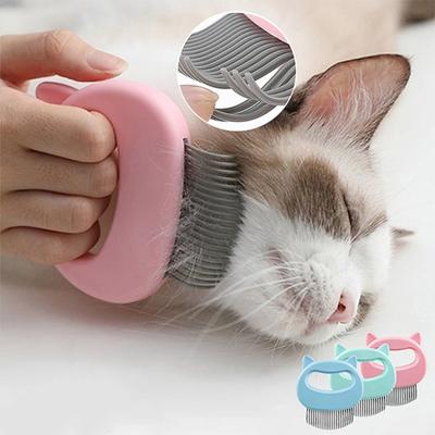 Pet Comb Float Hair Remover Cute Kitten Ear Handle Dog Massage Comb Loose Hairs Grooming Tools Cat Supplies 2.5 Cm Elastic Brush